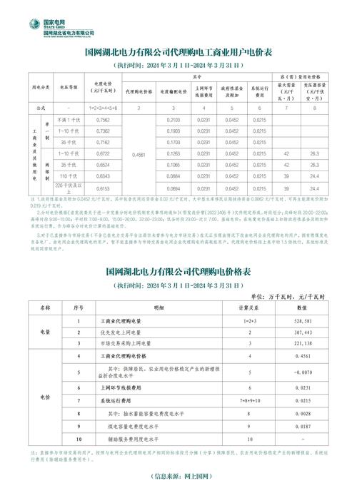 國(guó)網(wǎng)湖北電力2024年3月代理購(gòu)電工商業(yè)用戶電價(jià)解析與商務(wù)代理代辦服務(wù)指南